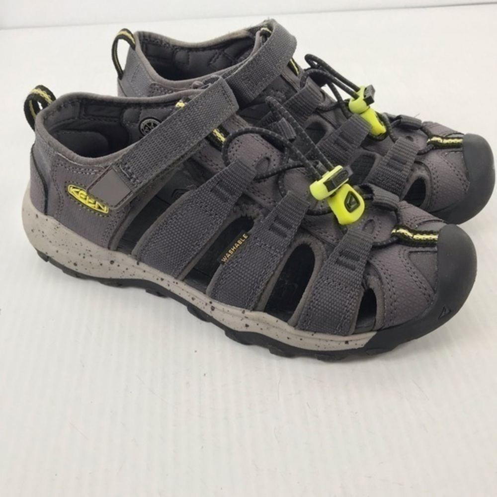 Keen Kids Gray and Neon Yellow Outdoor Closed-Toe Sandals